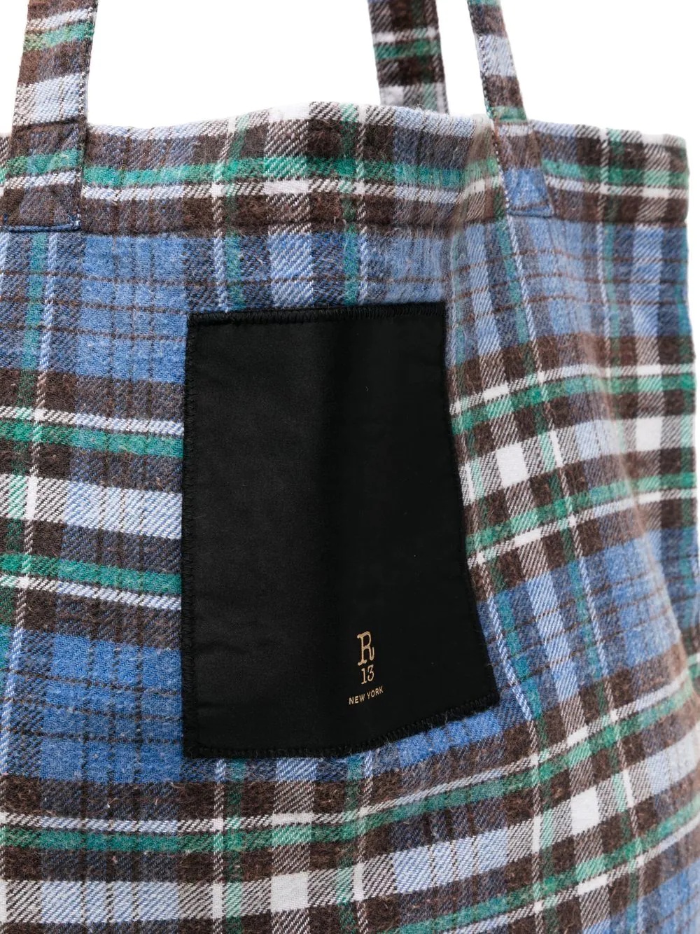 plaid-check tote bag - 4