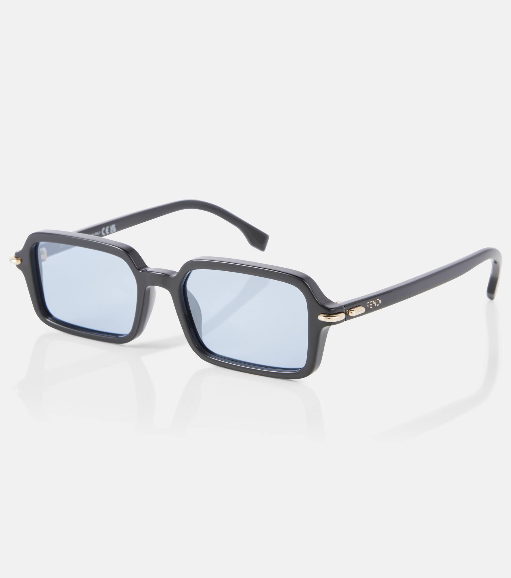 Fendi First embellished rectangular sunglasses - 4