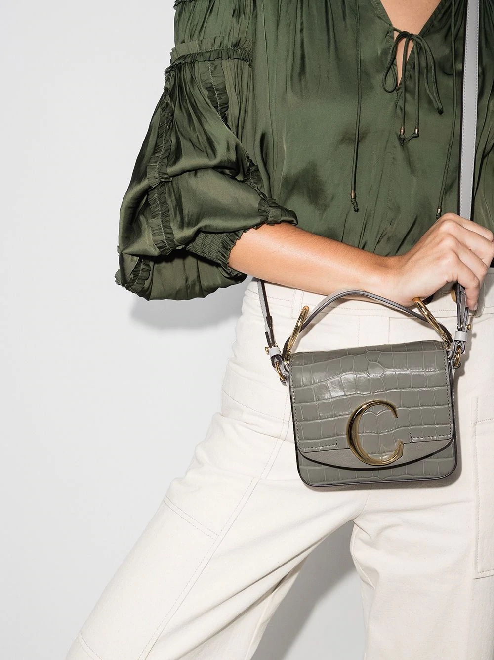 mini Chloé C croc-effect bag - 2