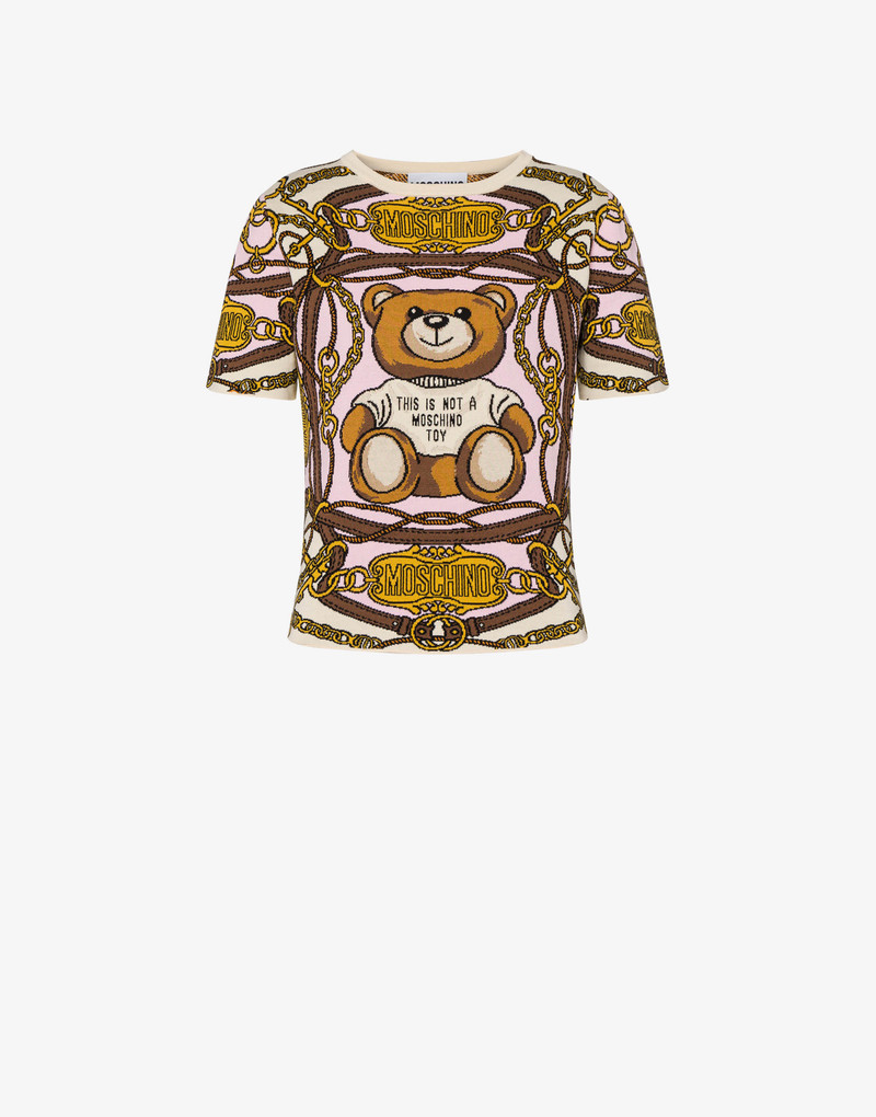 MILITARY TEDDY SCARF KNIT TOP 1