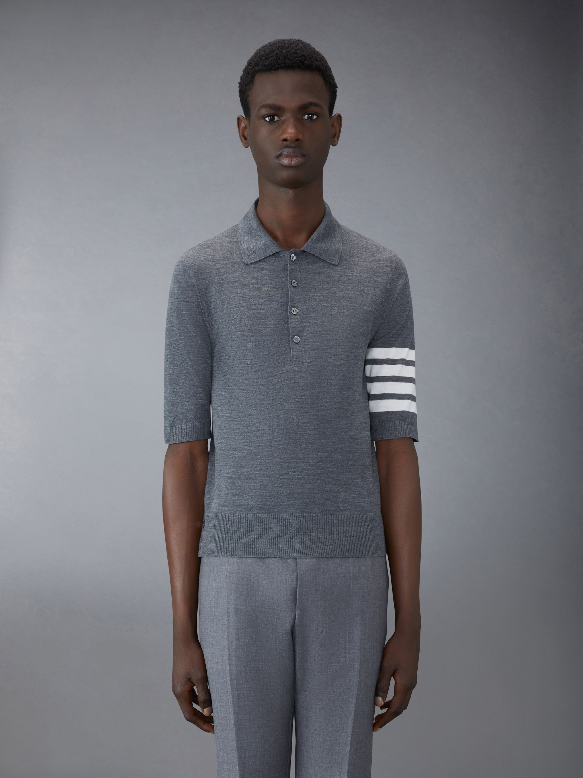 SHORT SLEEVE POLO IN SUSTAINABLE FINE MERINO WOOL - 1