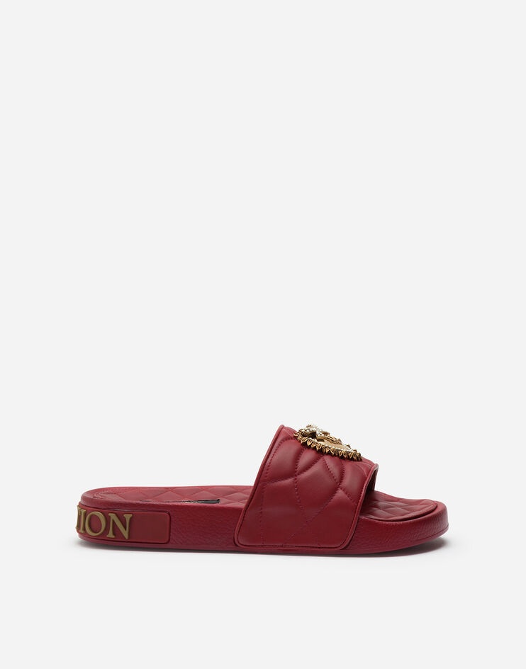 Beachwear Devotion sliders in matelassé nappa leather - 1