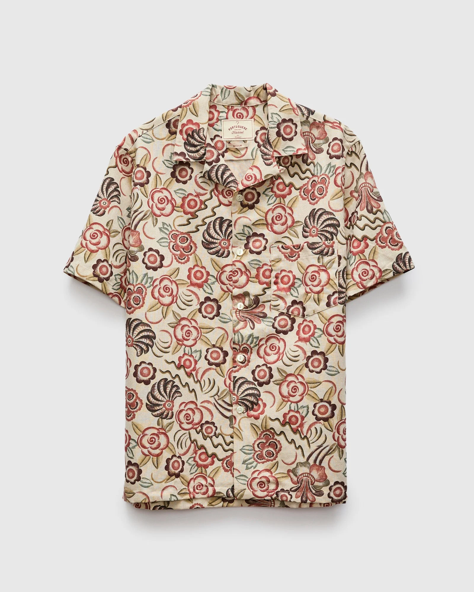 Flowers Painting Shirt in Ecru Scarlet - 1