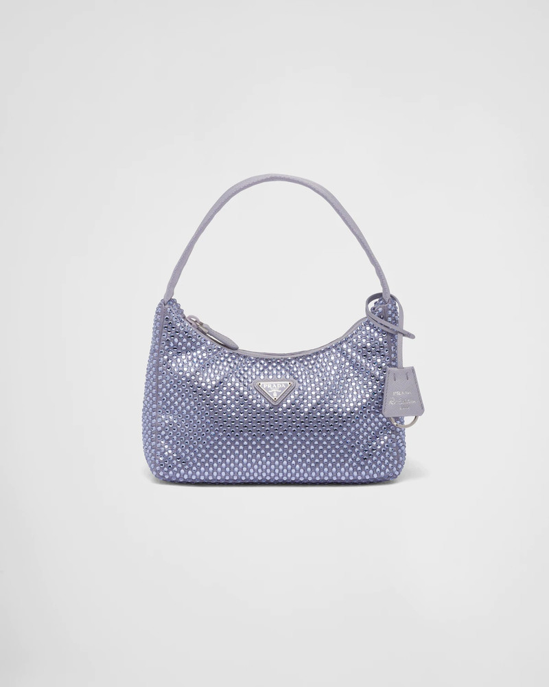 Satin mini-bag with artificial crystals 1