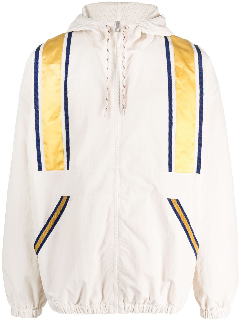 logo-embroidered hooded jacket - 1