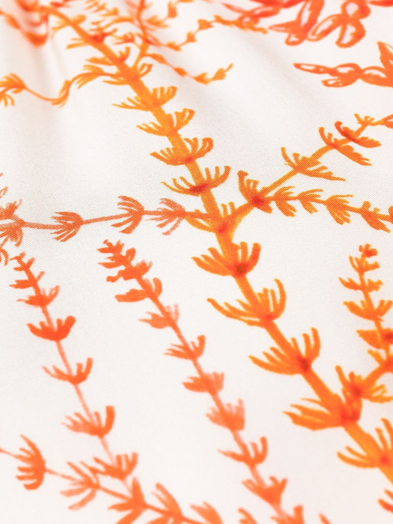 coral-print puffball mini-dress 8