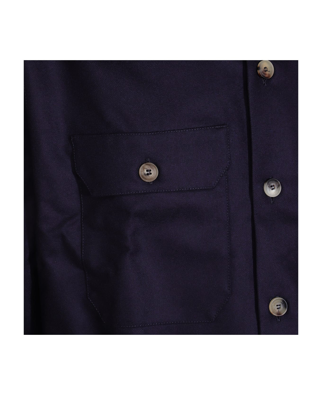 Navy Wool Shirt - 3