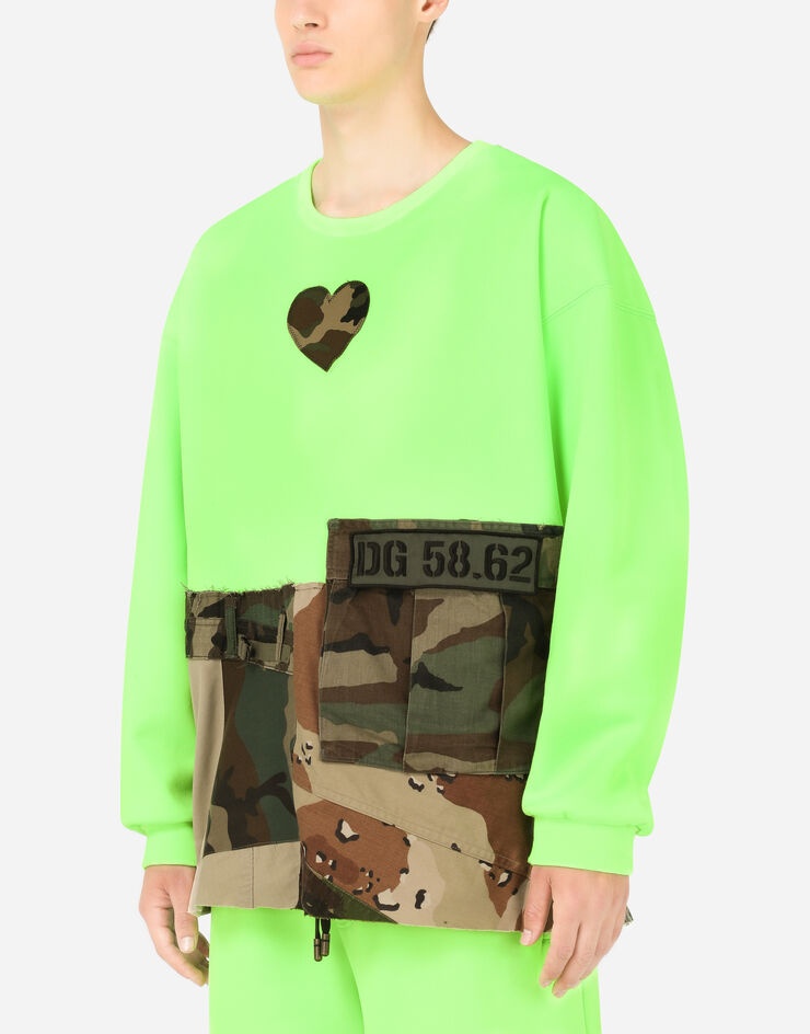 Camouflage patchwork jersey sweatshirt with DG patch - 4