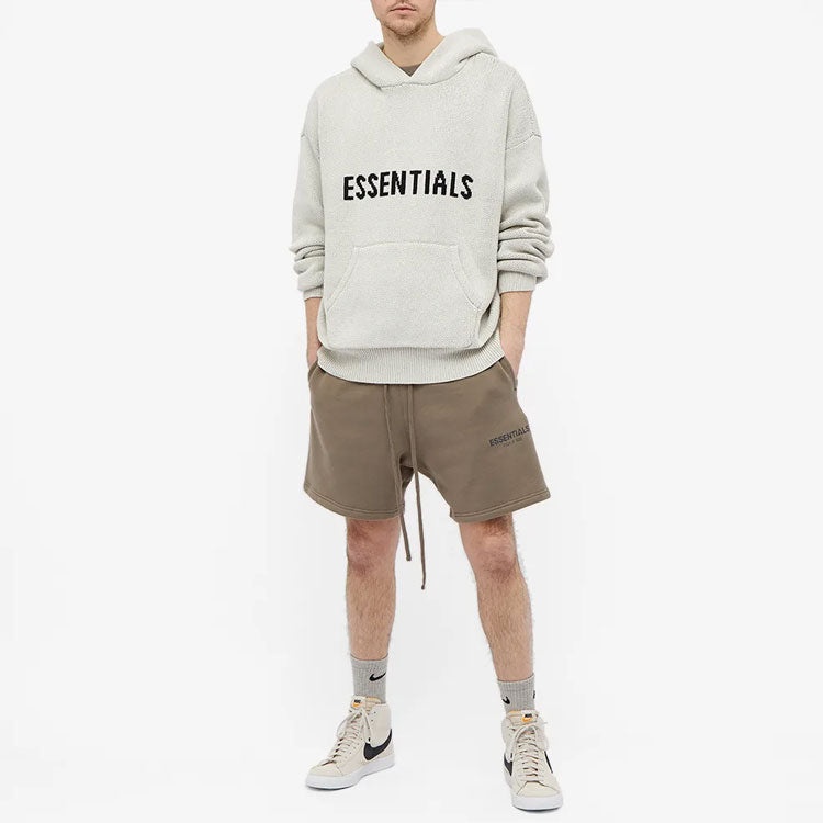 Fear of God Essentials FW21 Knit Logo Hoodie 'Oatmeal' FOG-FW21-101 - 3