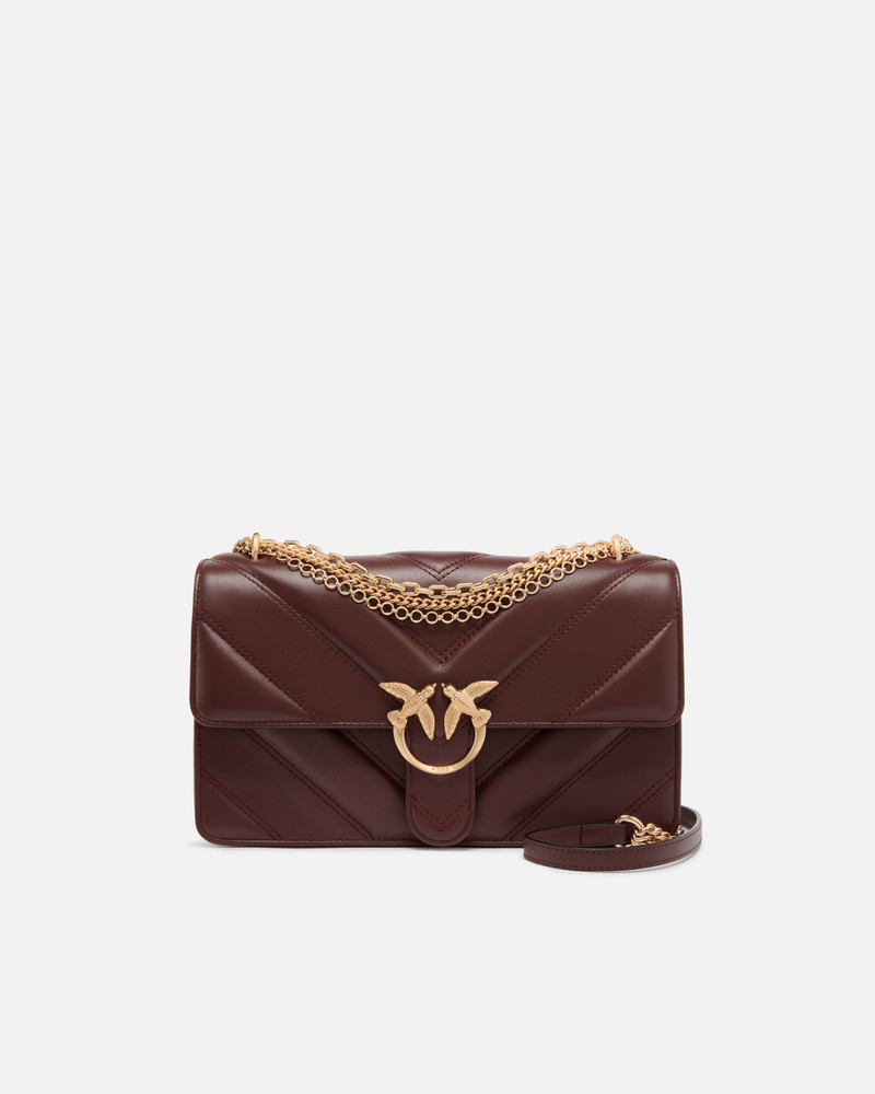 LOVE BAG ONE MEDIUM SHOULDER BAG IN CHEVRON LEATHER AND NAPPA WITH TRIPLE CHAIN 1