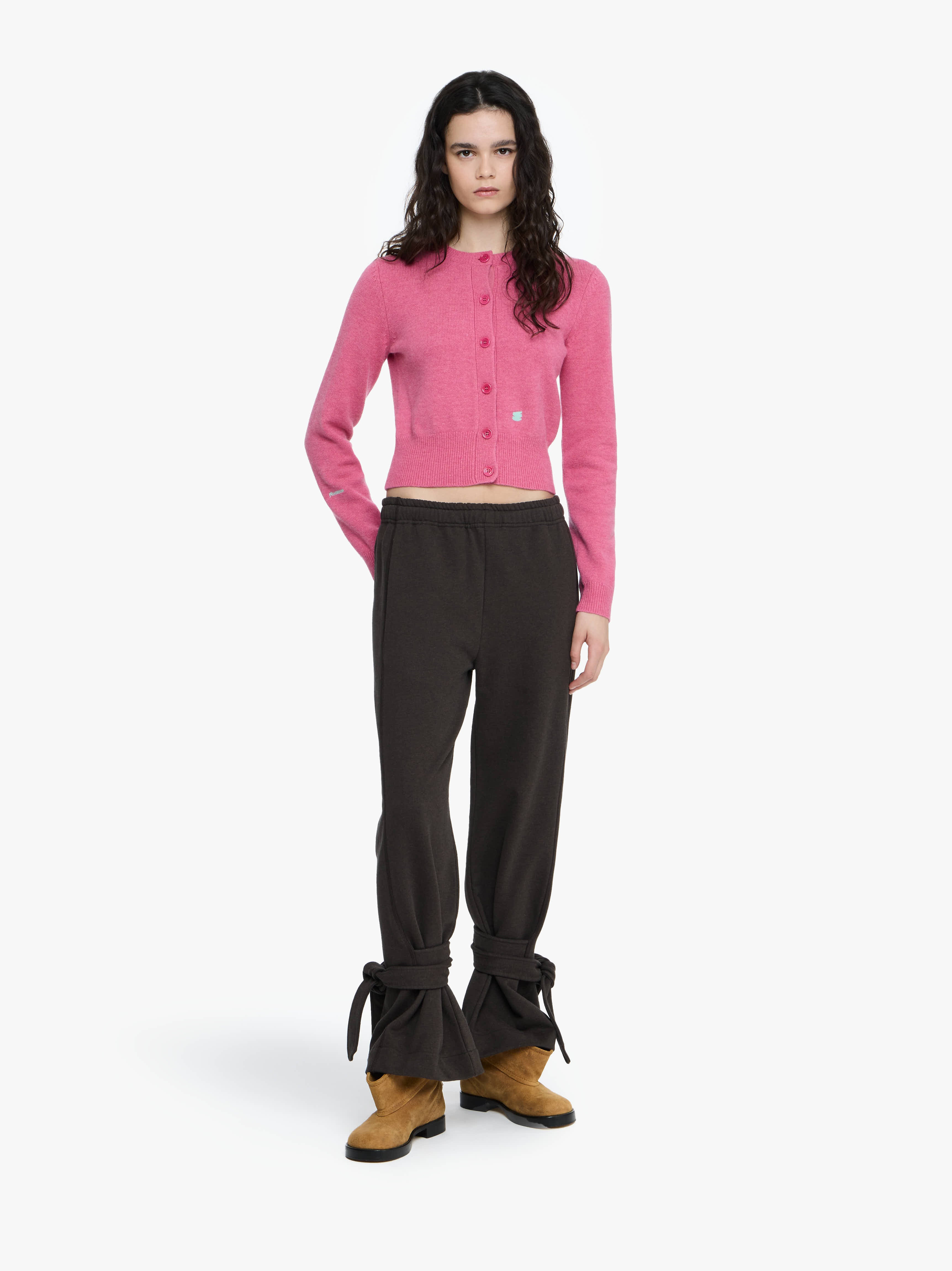 CONTRAST EMBROIDERY CARDIGAN - 2