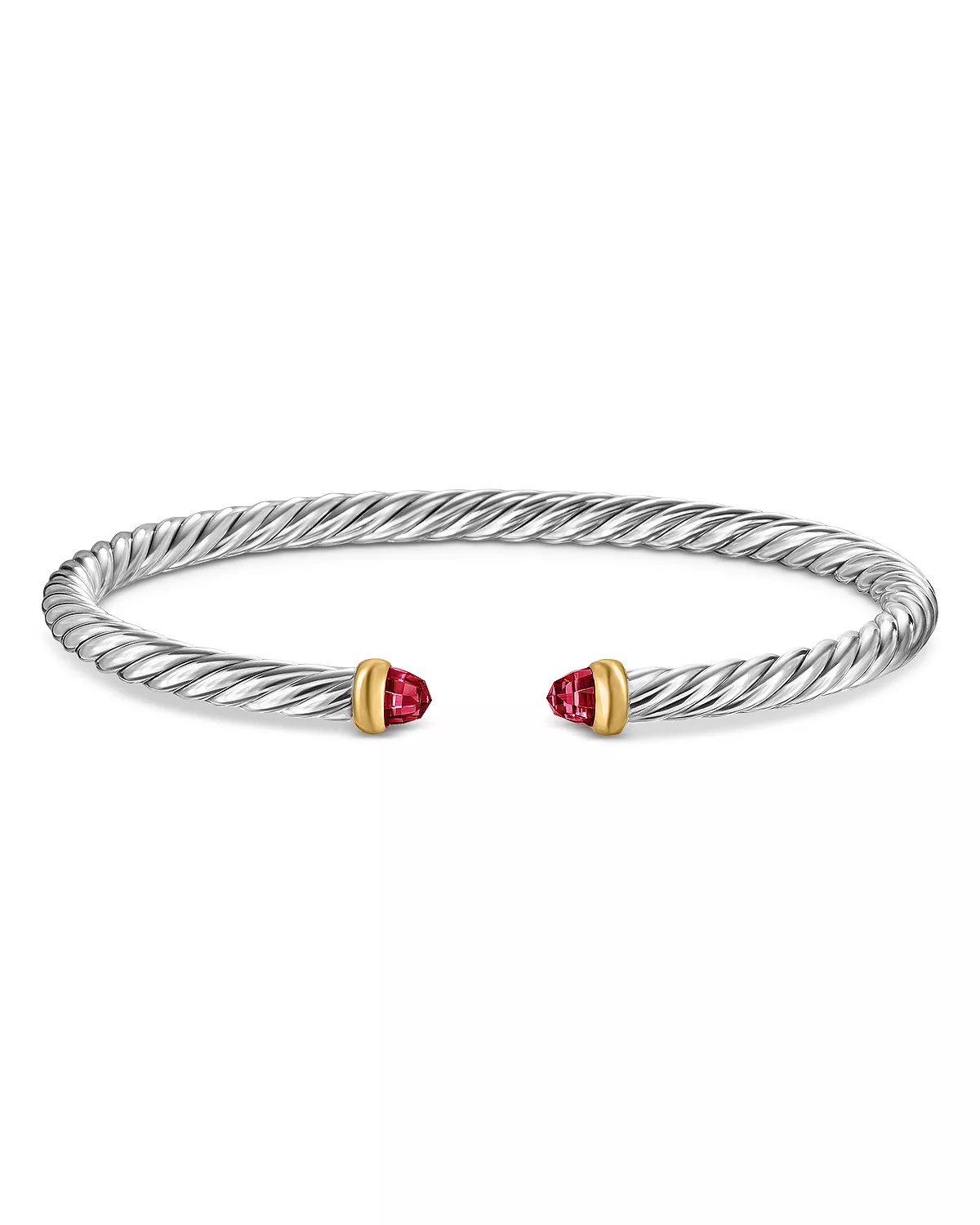 Sterling Silver & 14K Yellow Gold Cable Flex Bracelet, 4mm - 4