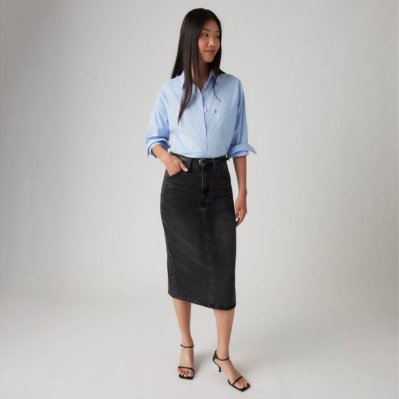 HIGH RISE SLIT SKIRT - 3