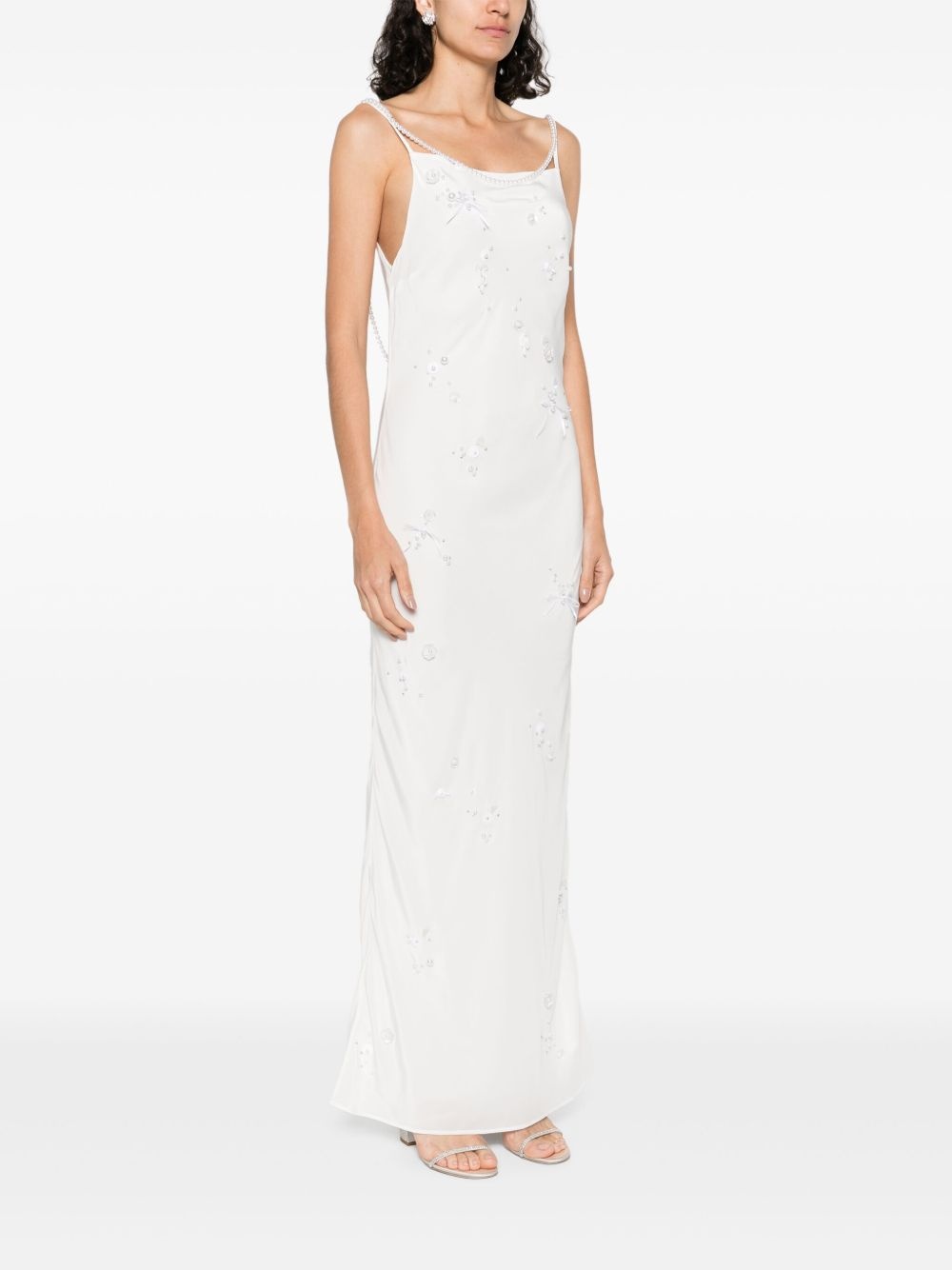 pearl-embroidered maxi dress - 3