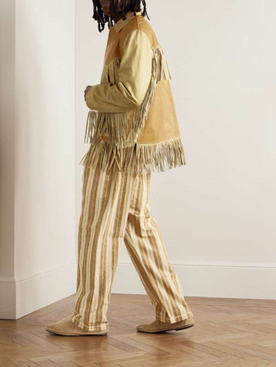 BODE Fringed Two-Tone Leather Jacket outlook