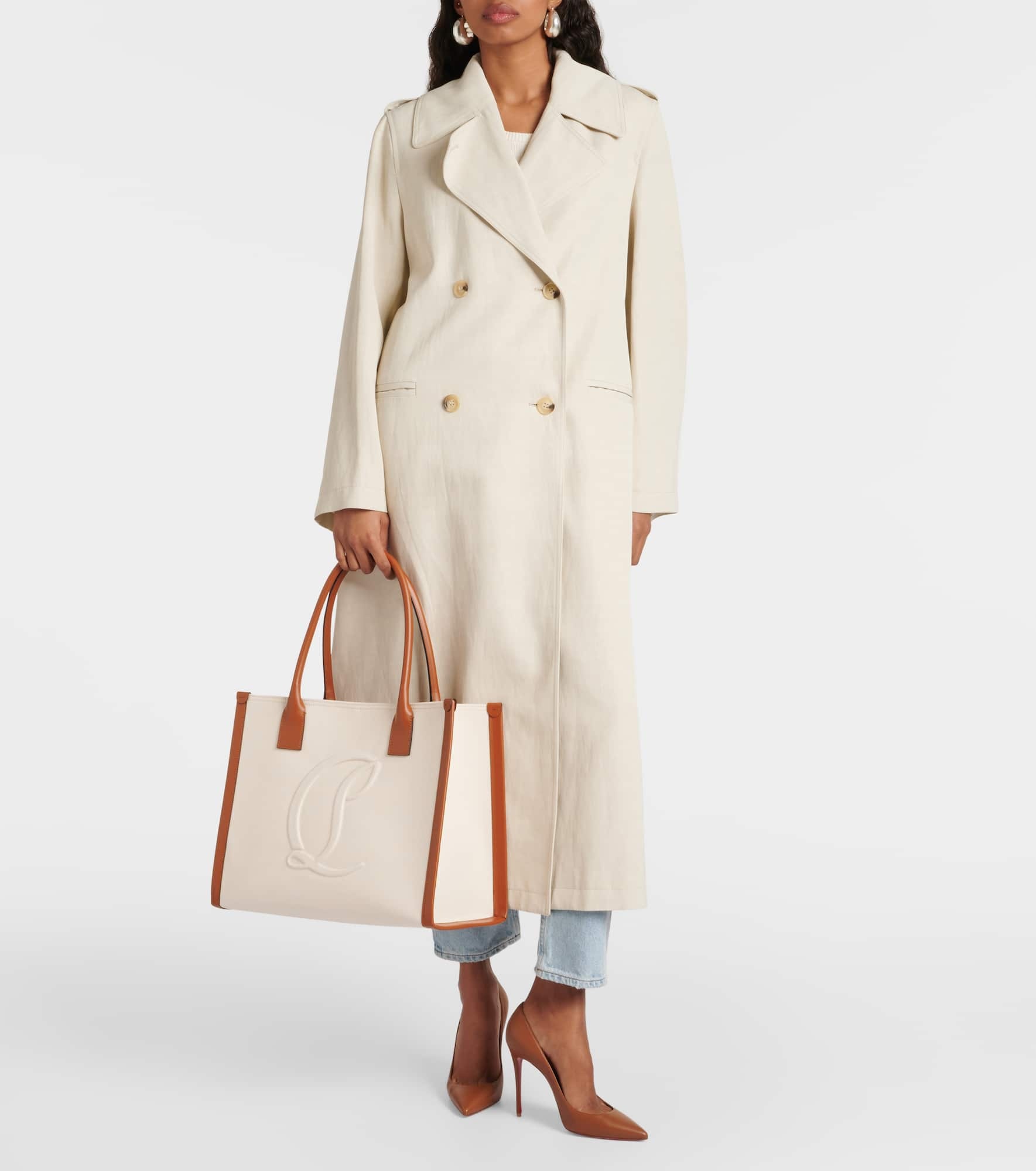 Christian Louboutin By My Side E/W Large canvas tote bag