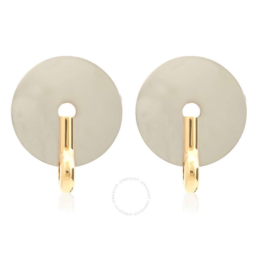Burberry Ladies Alladium Gold-Plated Disc Earrings - 1