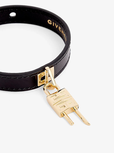 Givenchy Padlock-embellished leather bracelet outlook