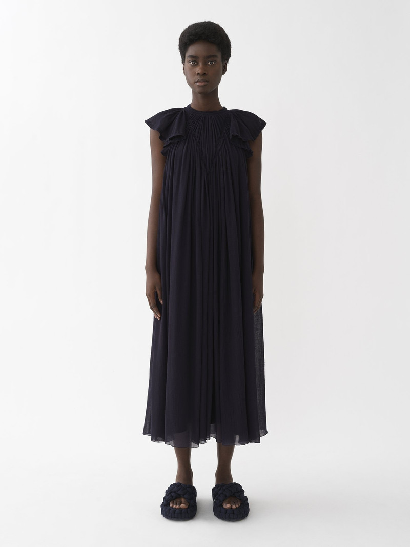 Chloé GATHERED CAP-SLEEVE DRESS outlook