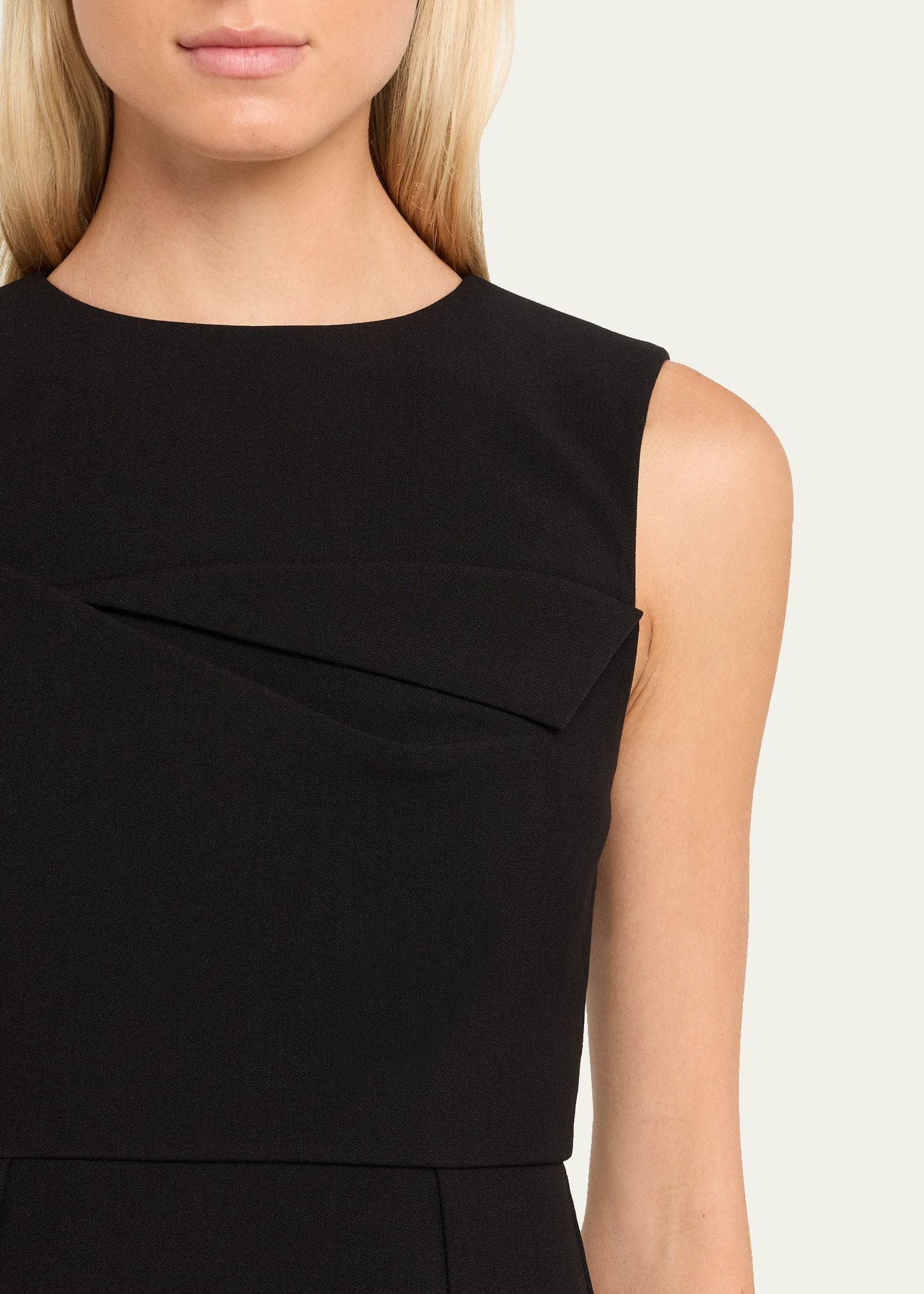Sleeveless Origami Draped Crepe Midi Dress - 5