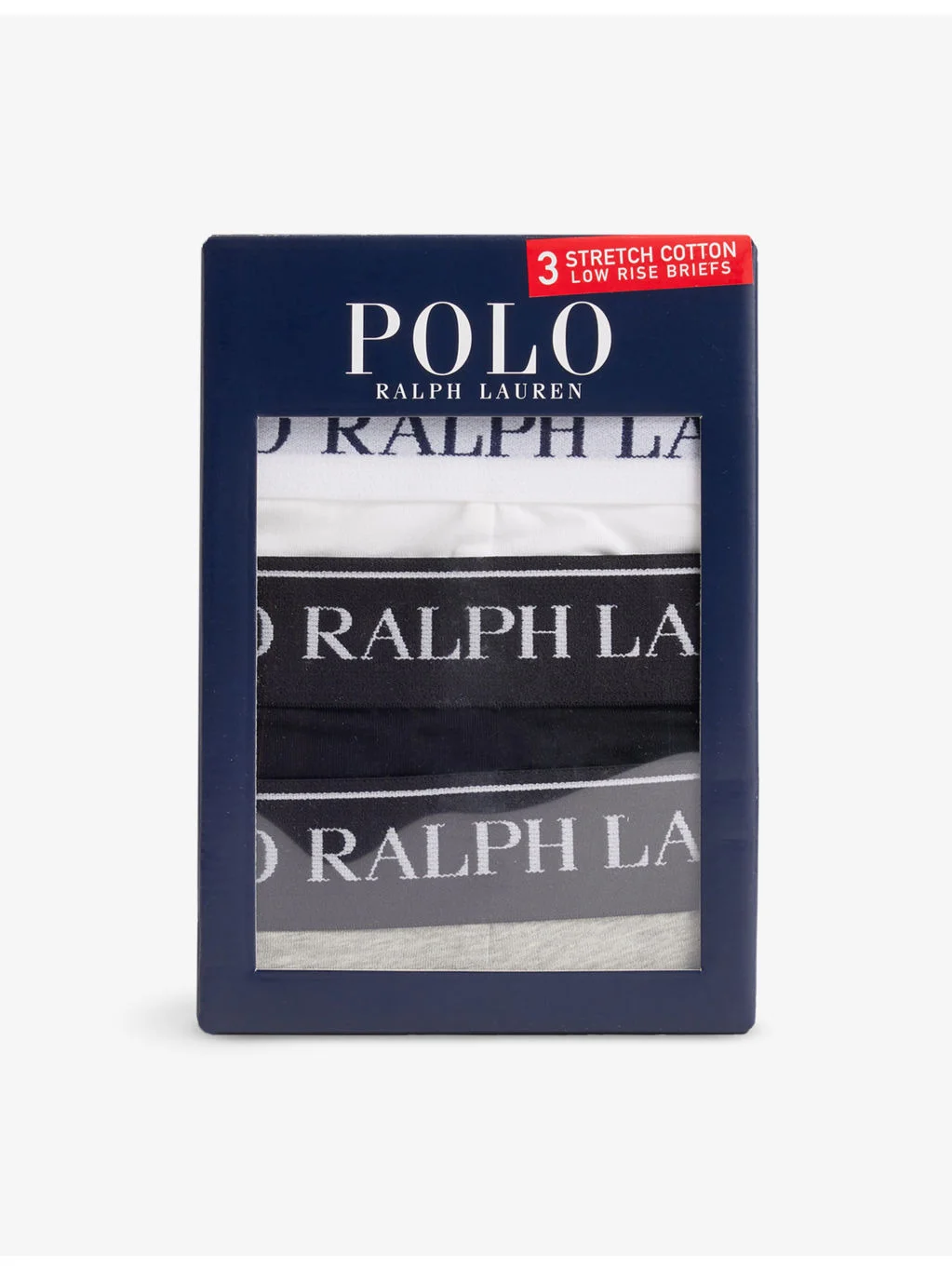 Branded-waist stretch-cotton briefs pack of three - 1