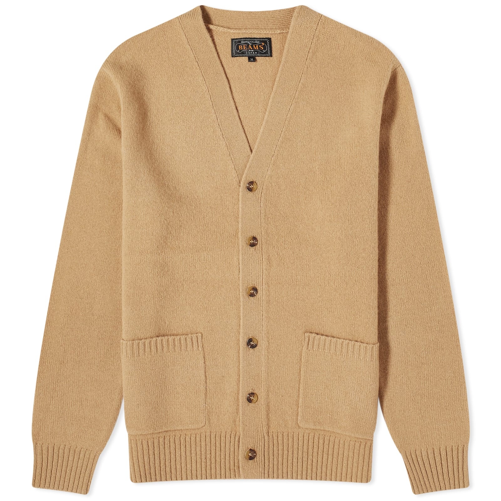 Beams Plus 7G Elbow Patch Cardigan - 1