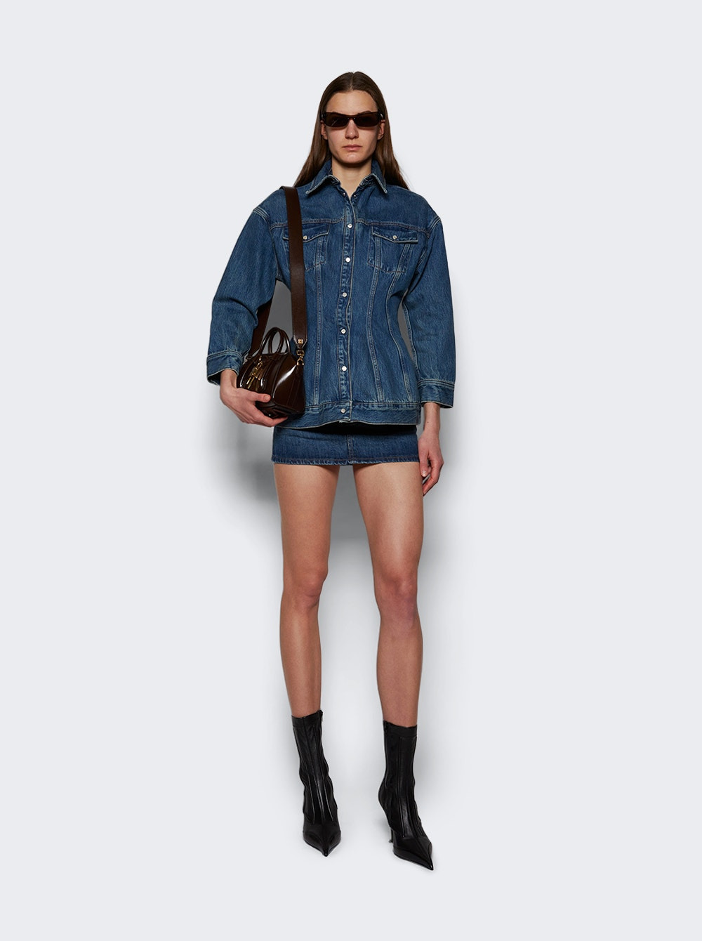 Denim Micro Mini Skirt Indigo - 2