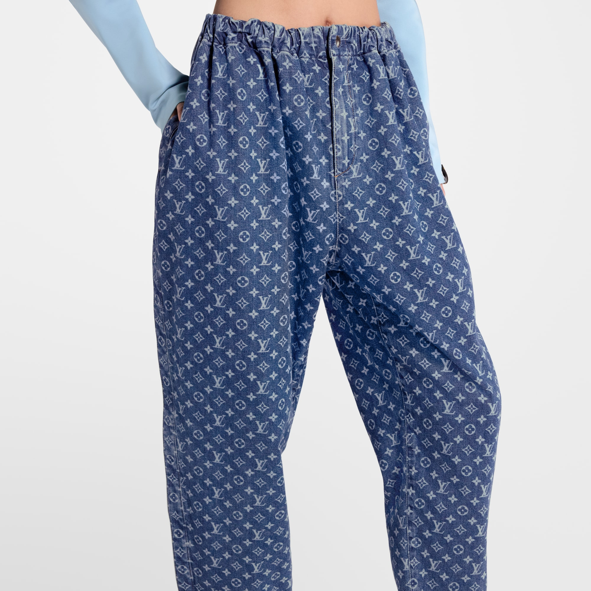 Monogram Denim Pants - 4
