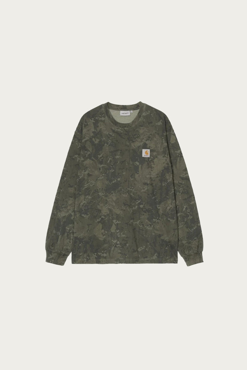 Carhartt L/S Camo Combi T-Shirt - Green/Olive Garment Dyed outlook