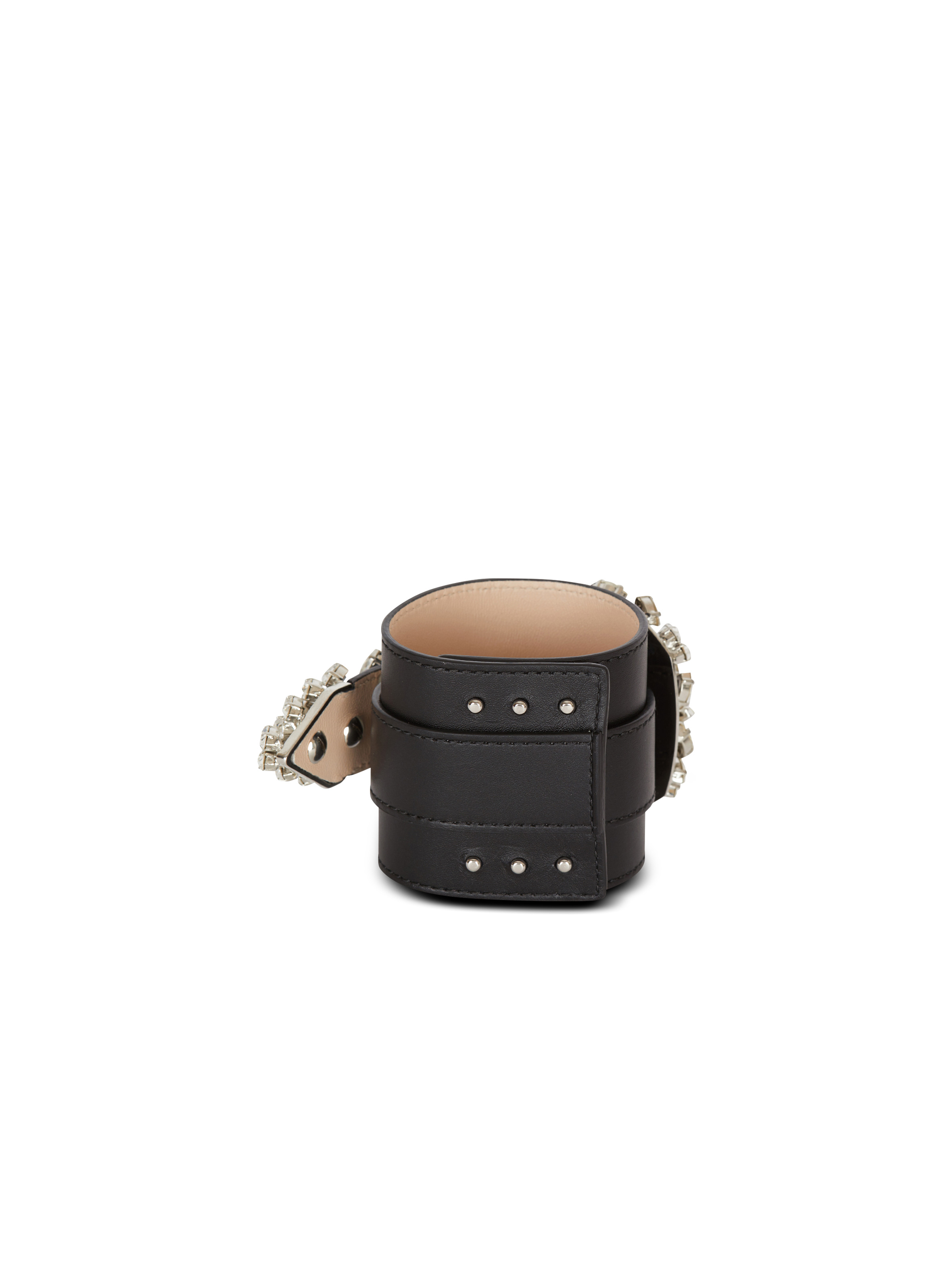 Western leather and crystal bracelet - 3