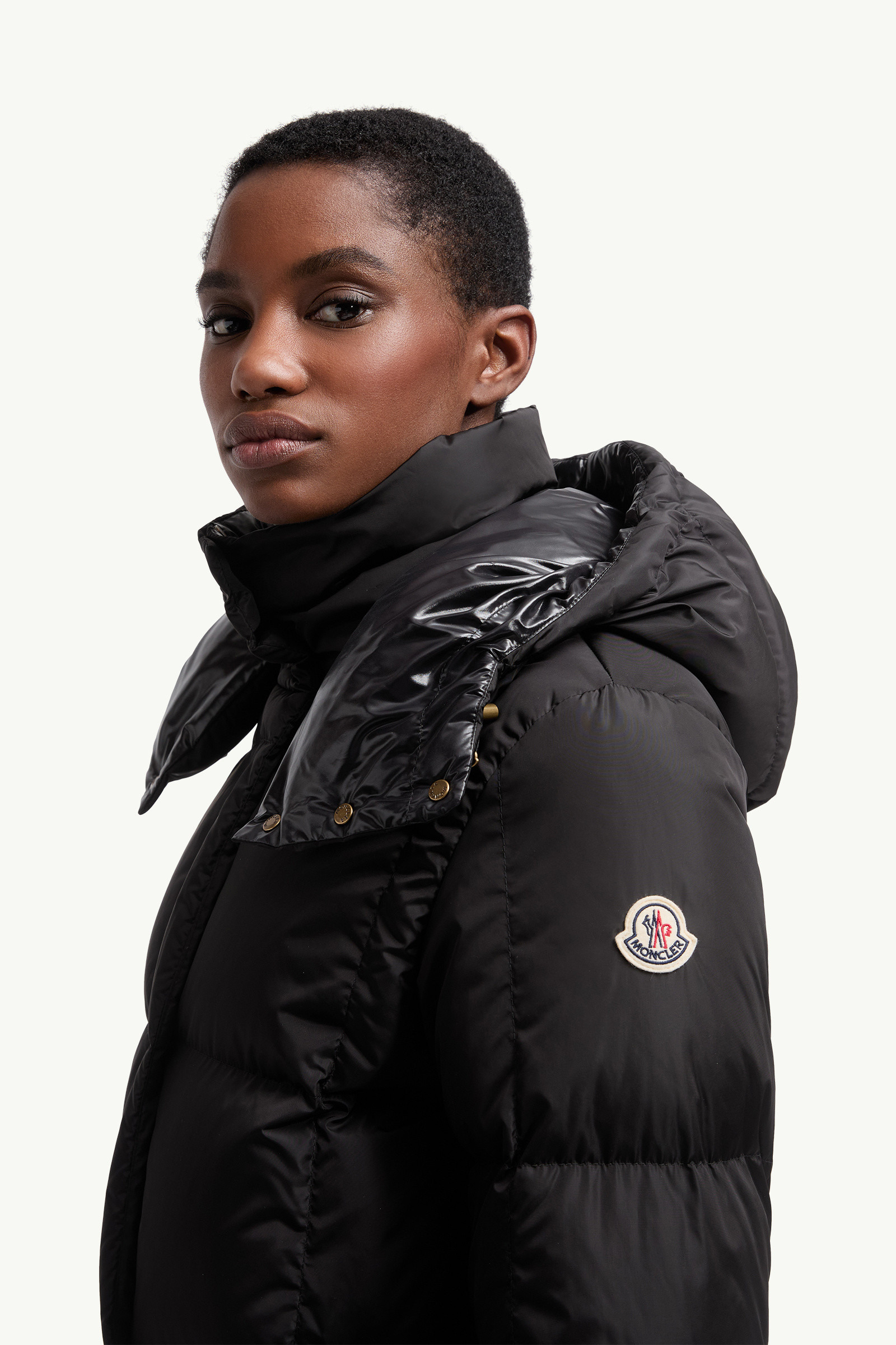 Litte Square-Quilted Hooded Long Down Jacket - 4
