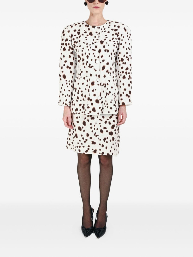 ROWEN ROSE dalmatian-pattern button-fastening jacket outlook