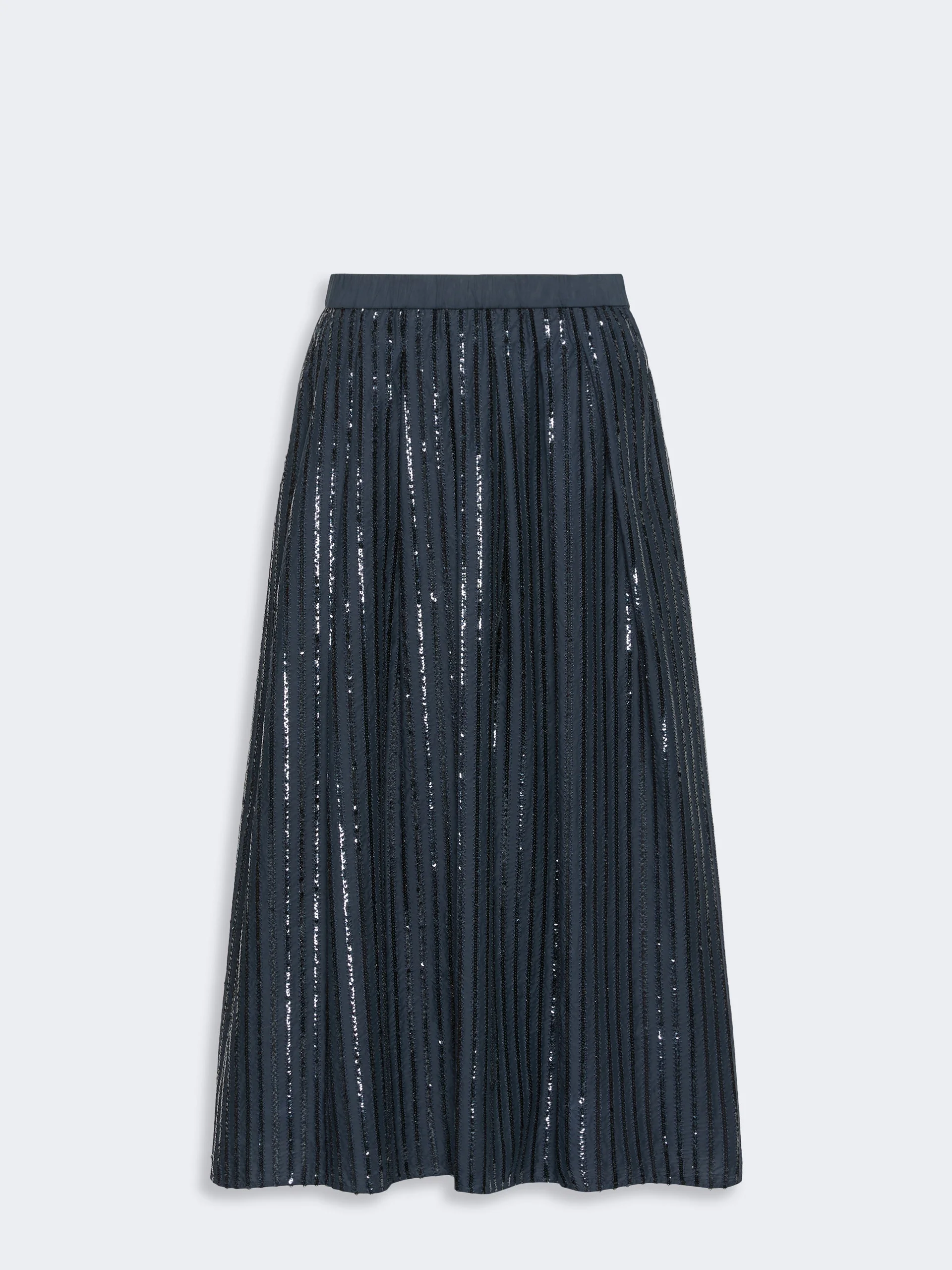 FIORDI Sequin-embroidered cotton skirt - NAVY - 1