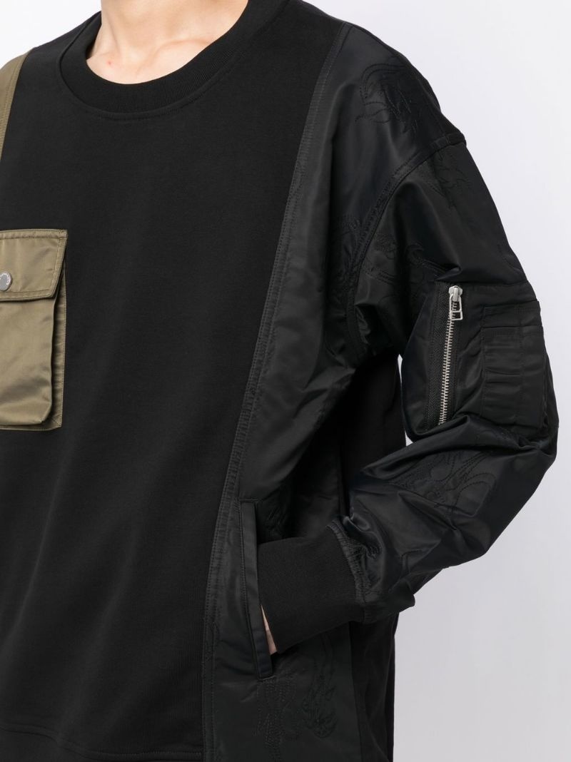 crew-neck layered sweatshirt - 5