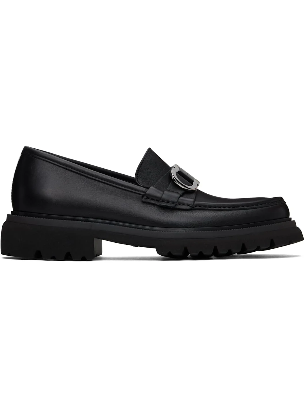 Black Gancini Ornament Loafers - 1