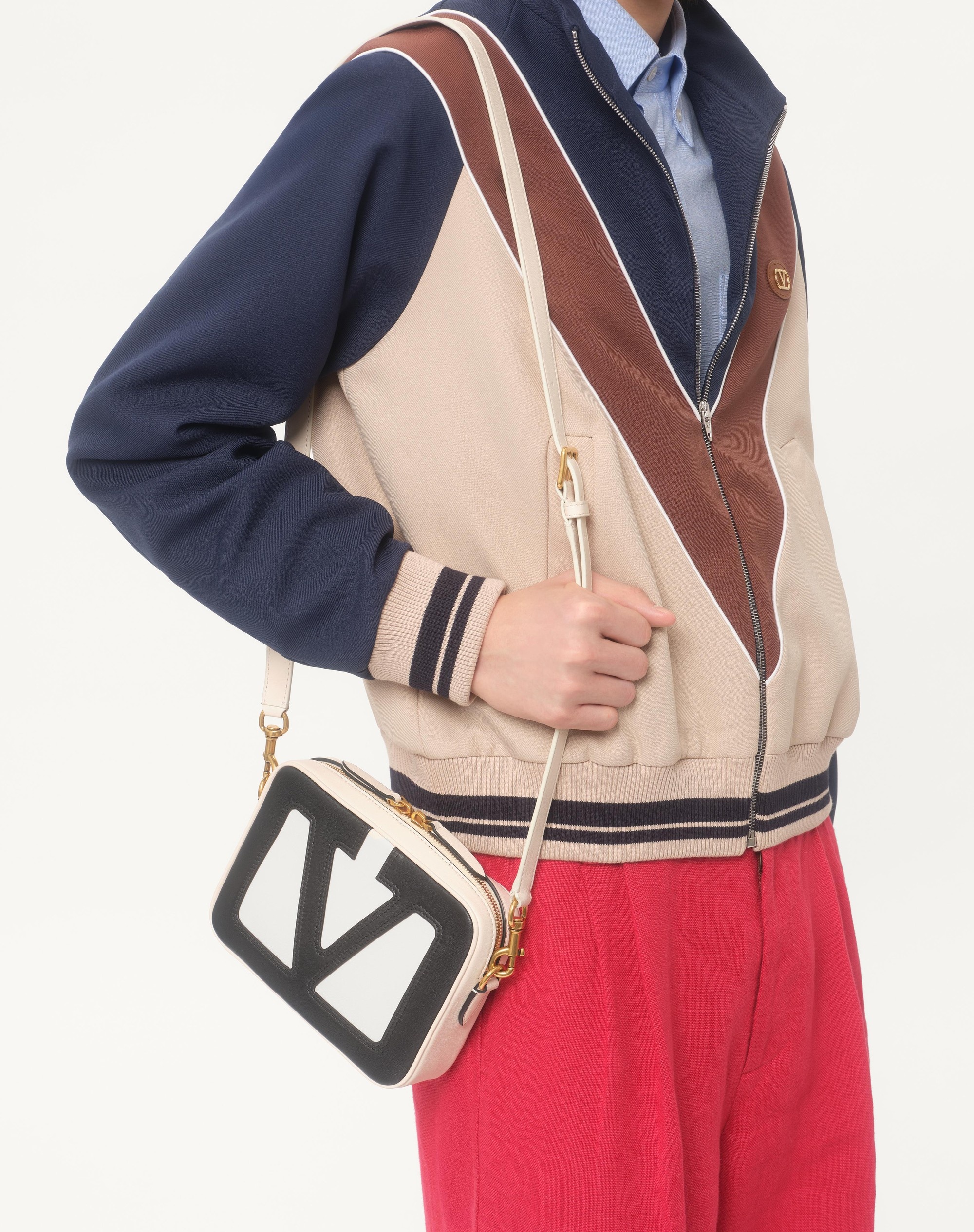 NYLON SWEATSHIRT WITH ZIPPER AND VLOGO PATCH - 3