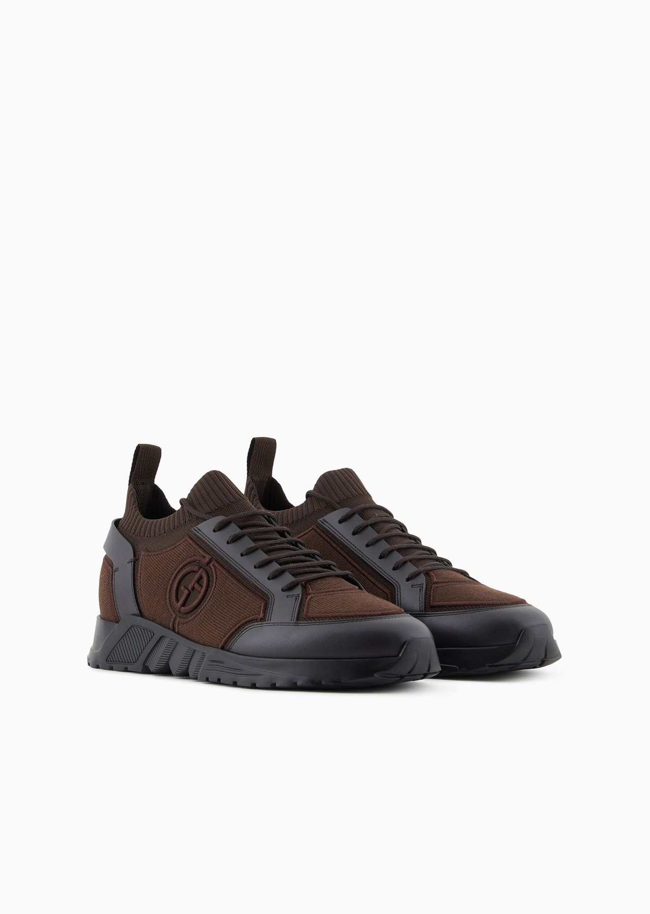 Knit-and-leather sneakers - 2