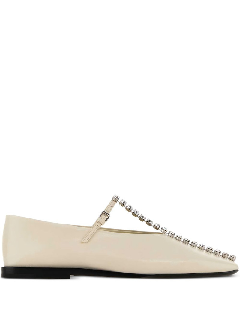 crystal-embellished leather ballerinas 1