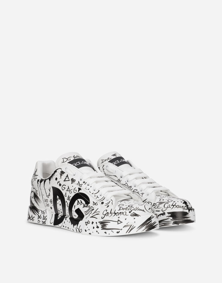Calfskin Portofino sneakers with logo print - 2