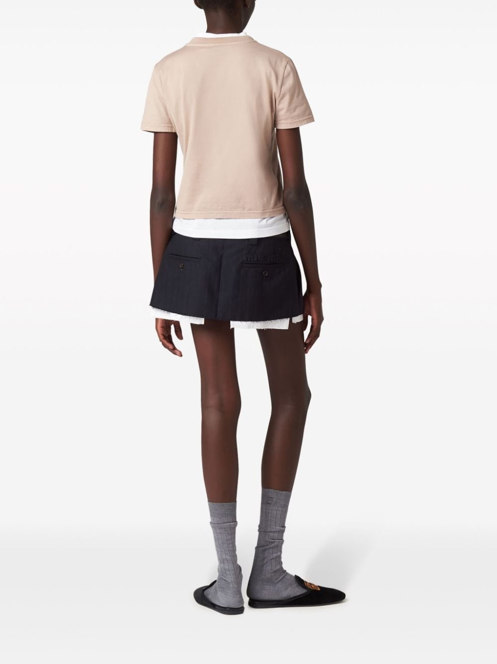 logo-embroidered cotton T-shirt - 4