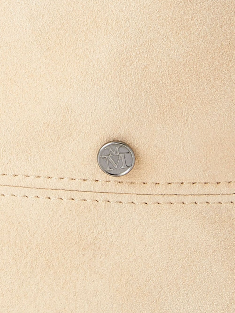 MAISON MICHEL logo-appliquÃ© leather bucket hat outlook