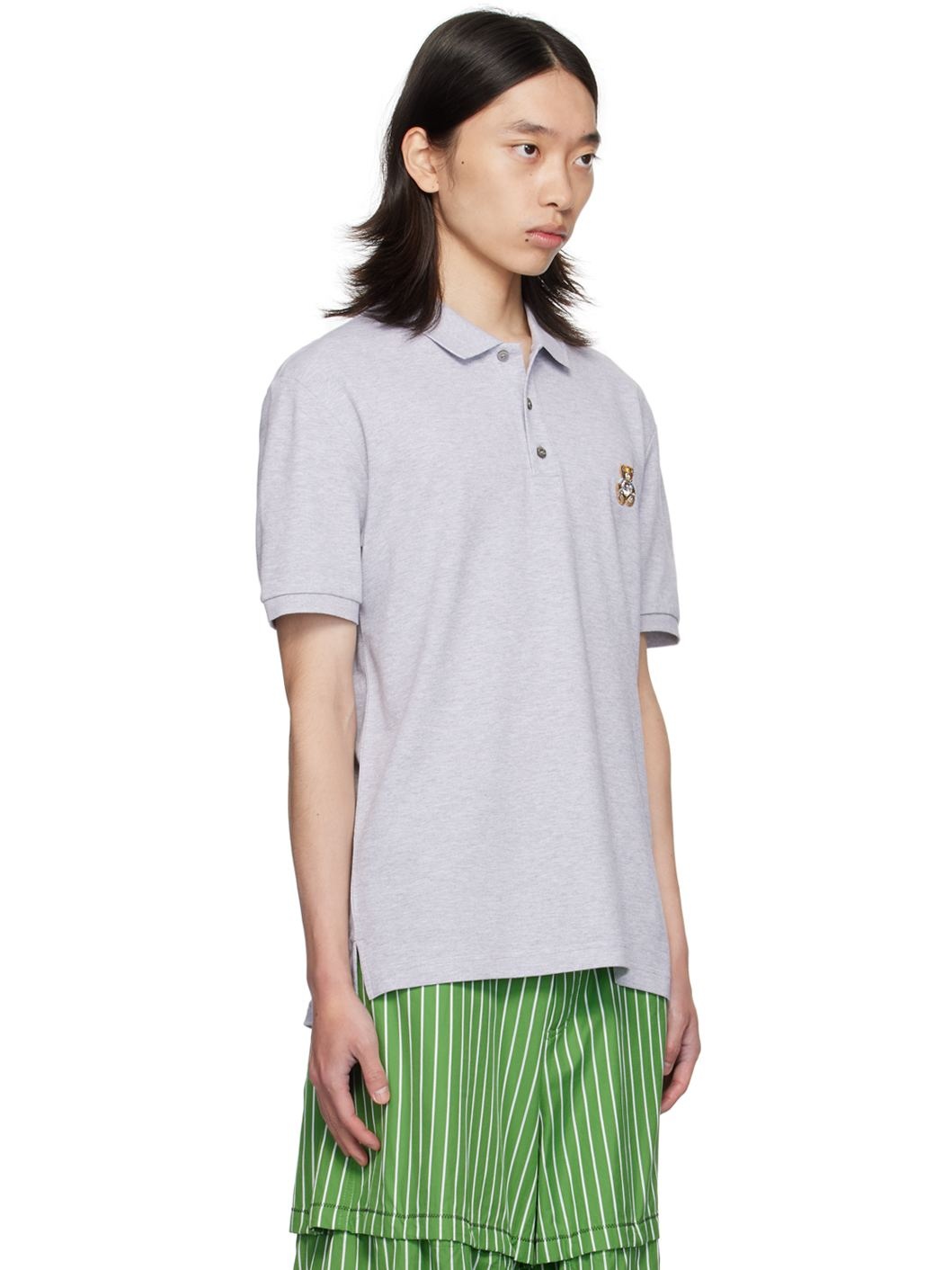 Gray Teddy Patch Polo - 2