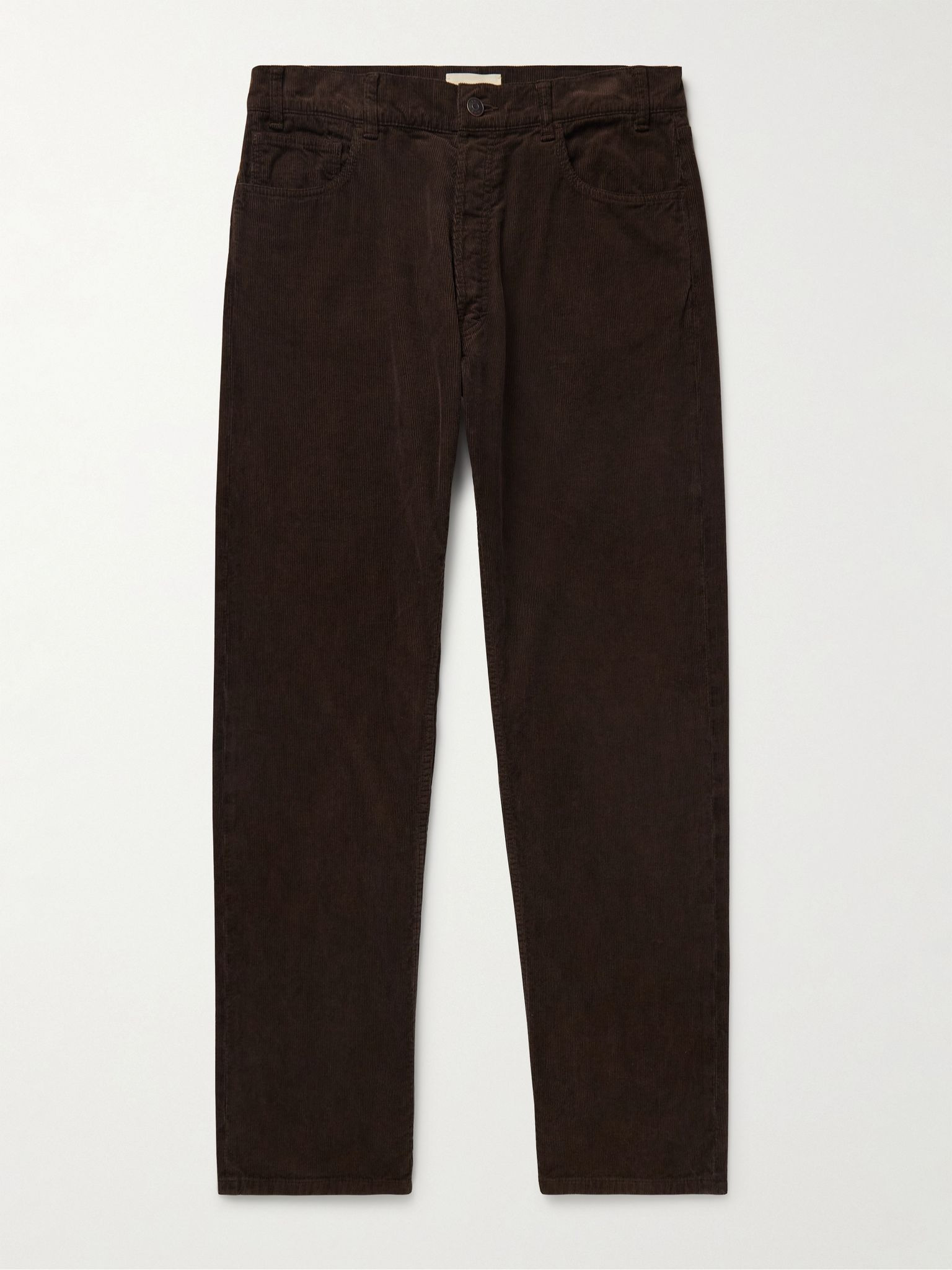 Burt Straight-Leg Cotton-Corduroy Trousers Brown - 1