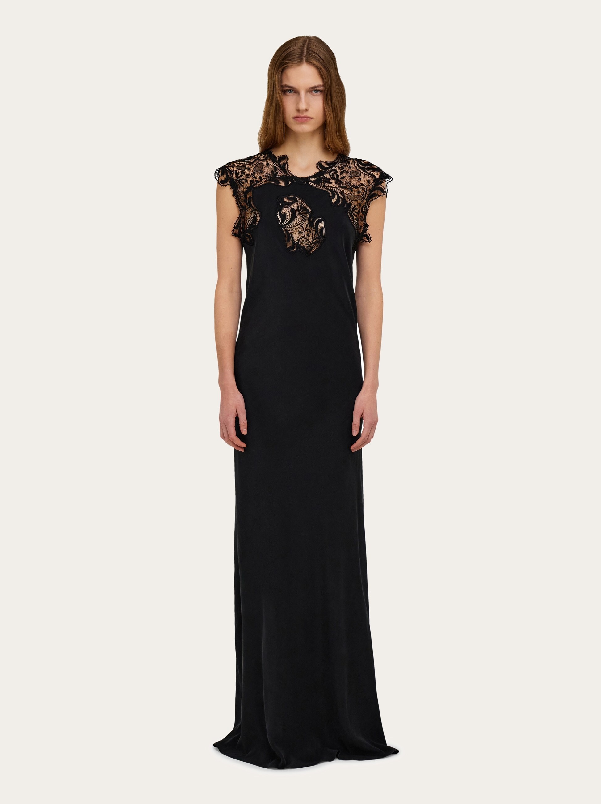 Silk dress with lace detail - 2