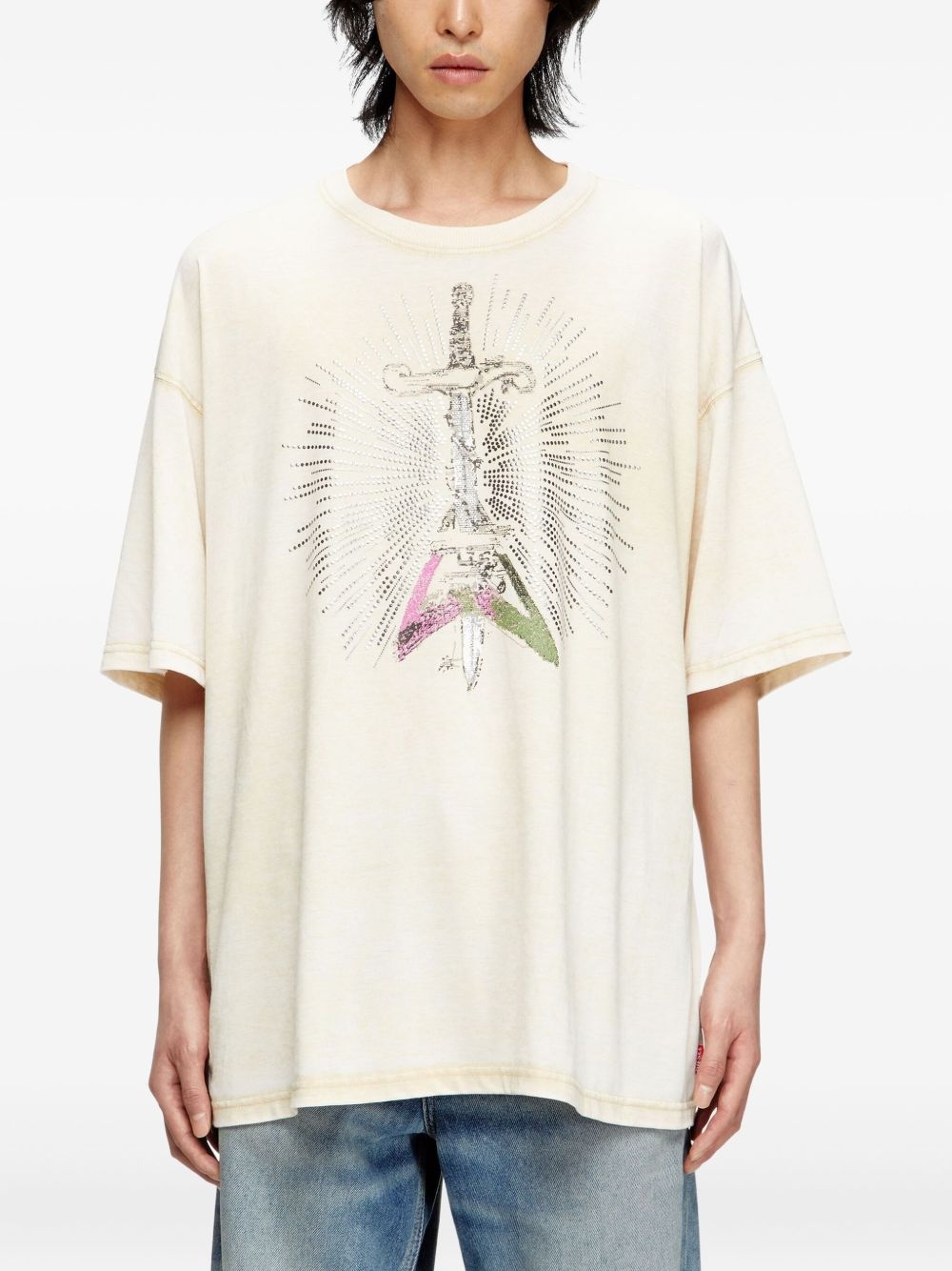 T-Box-T18 graphic-print oversized T-shirt - 3