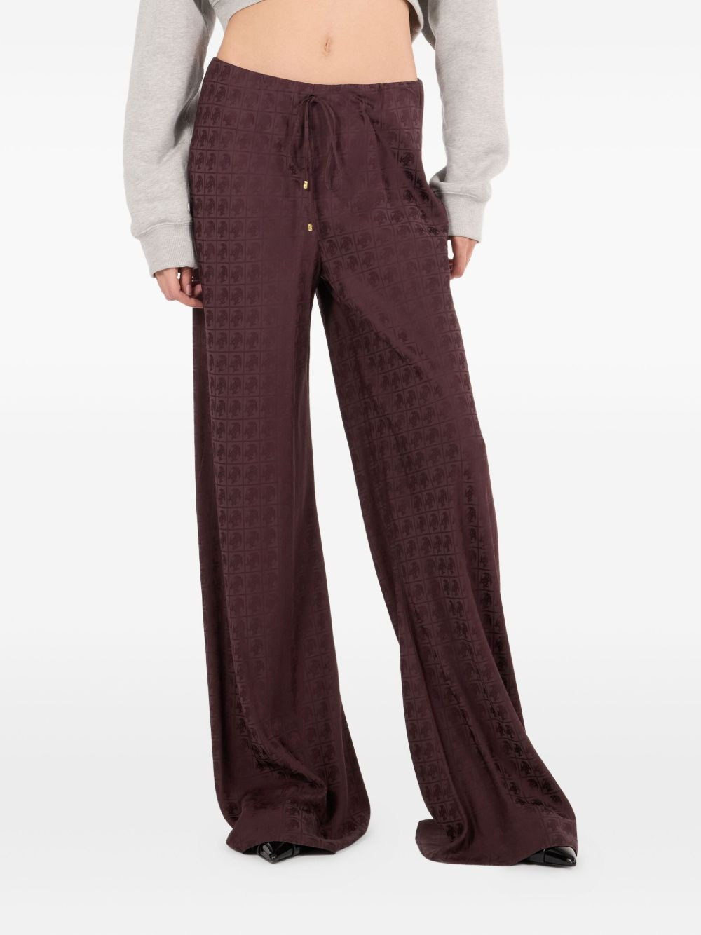 monogram-pattern drawstring trousers - 3