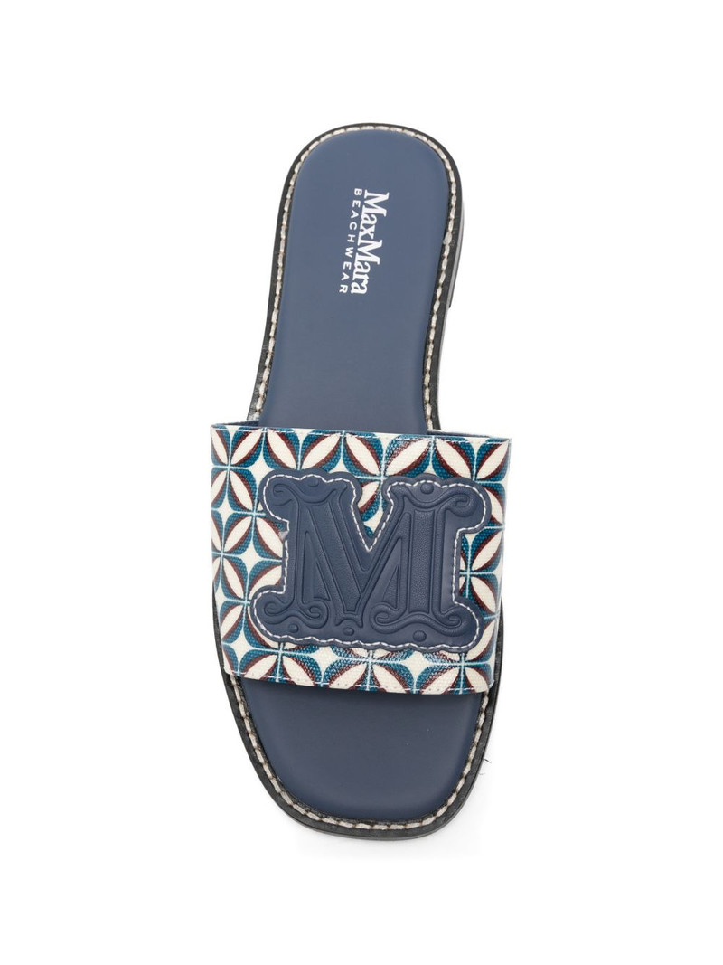 geometric-print logo-patch sandals 4