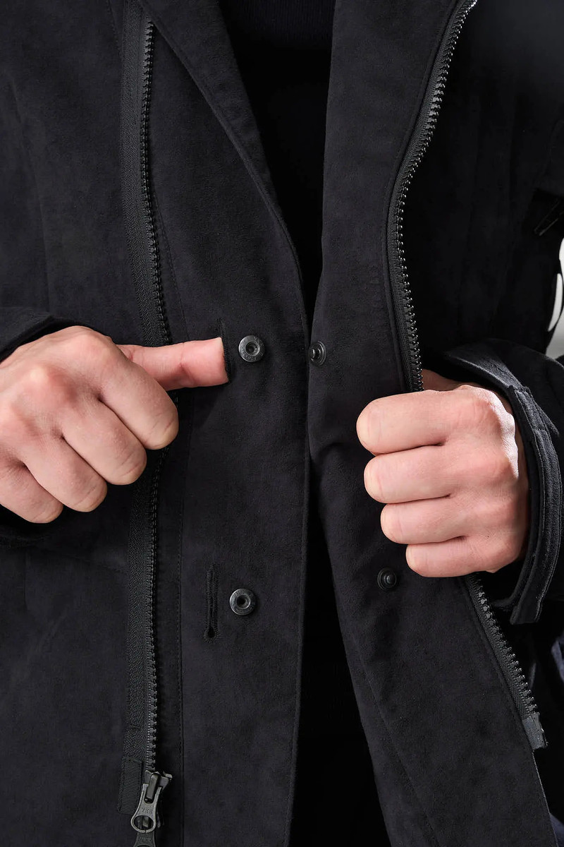J29-TO Scrim Laced Ultra-Microfiber Blazer Black 23