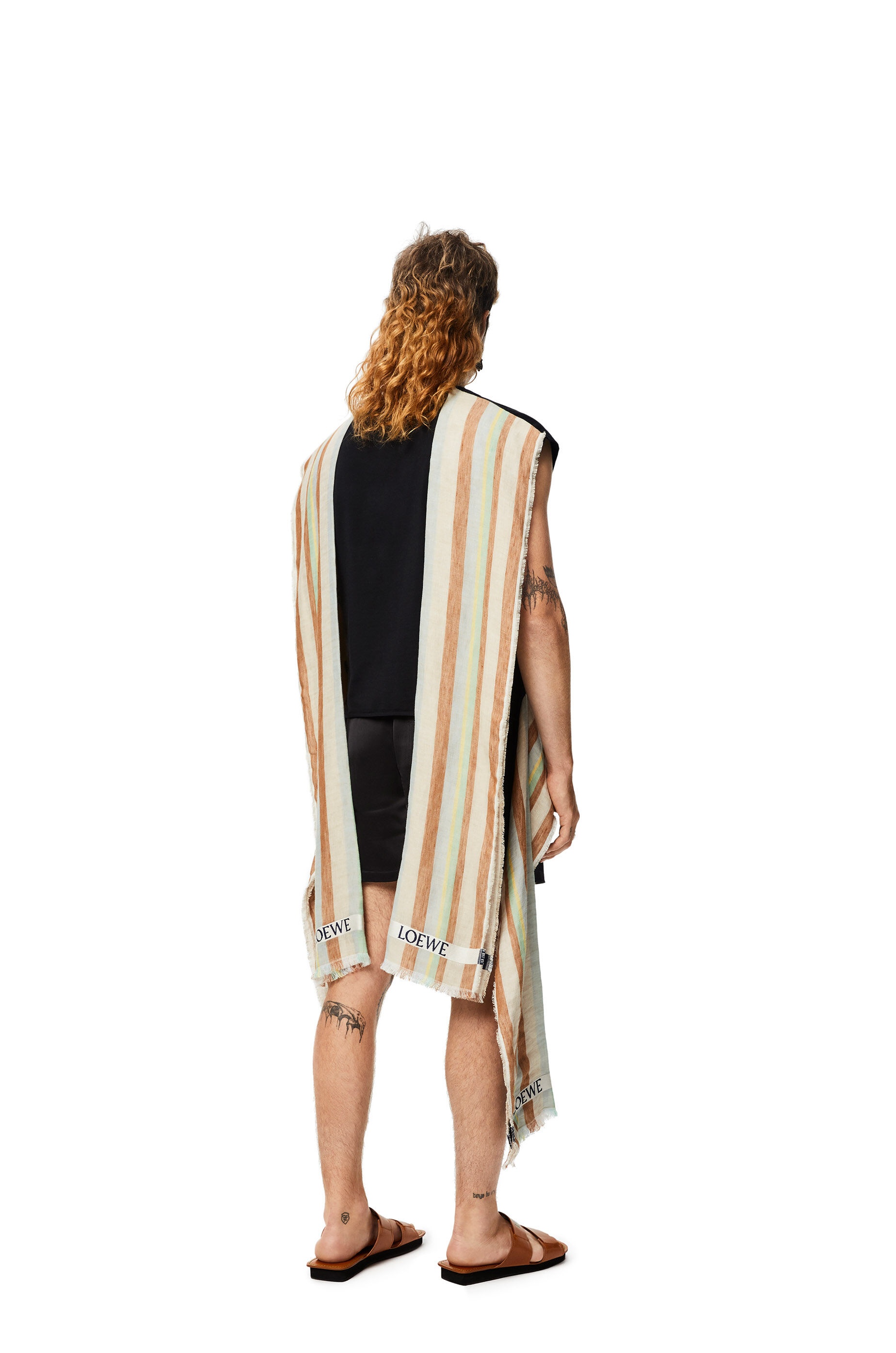 Scarf sleeveless T-shirt in cotton and linen - 3