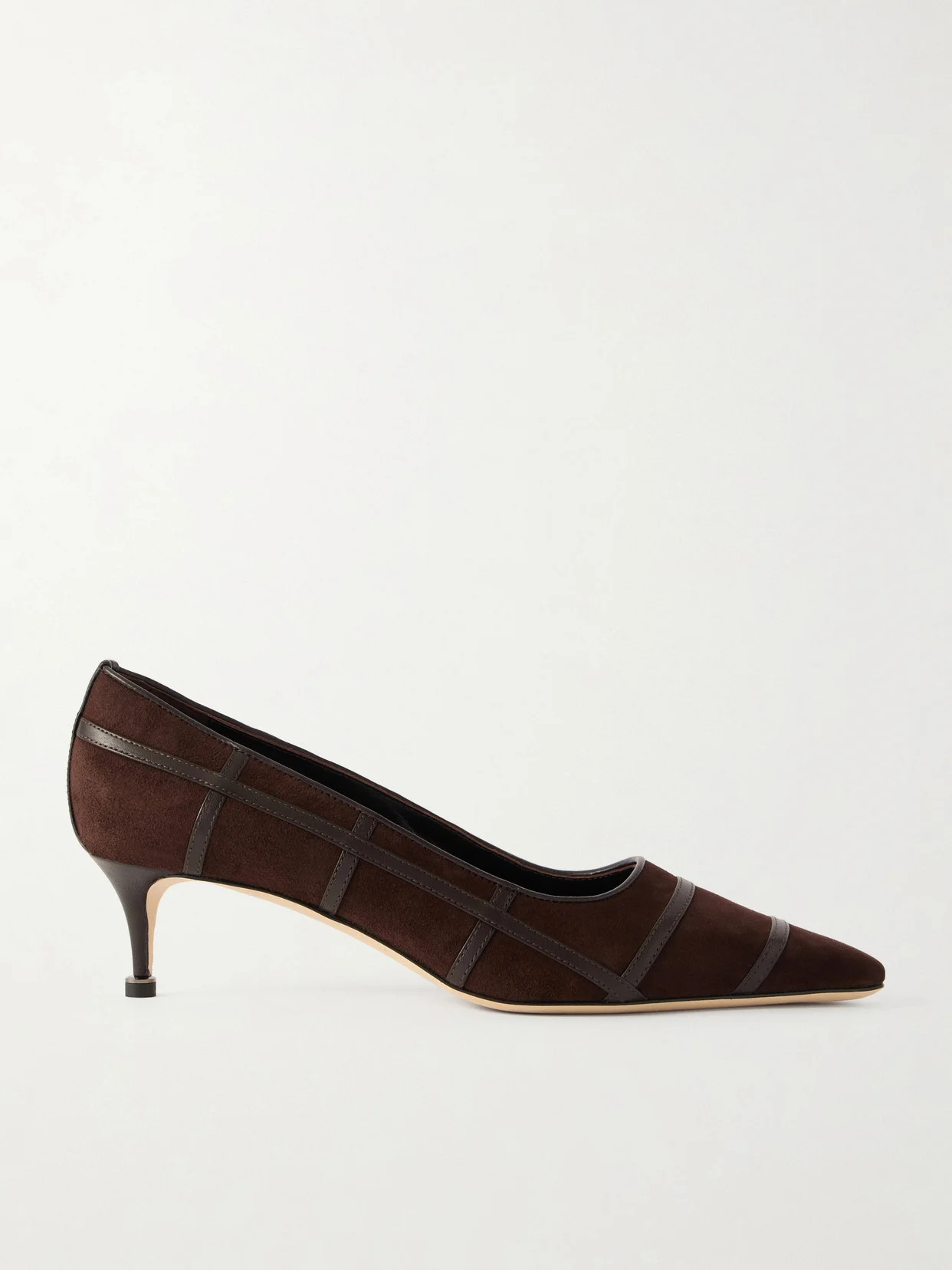 Marenpla 50 Leather-trimmed Suede Pumps - 1